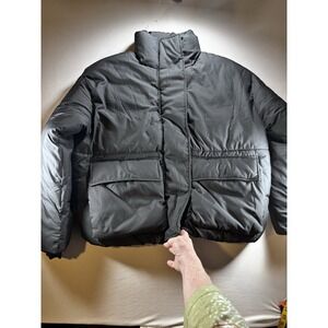 Desigual Men's Puffer Jacket Size M Black  Full Zip New With Tags Snow